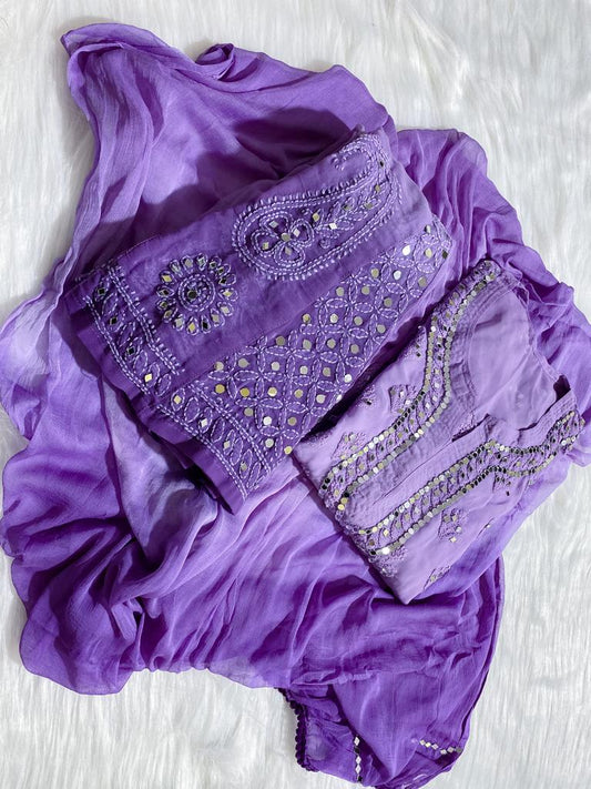 Mirror Ombre Dyed 3 peice suit with inner